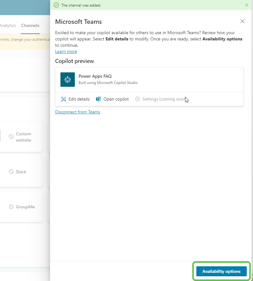 Availability Options